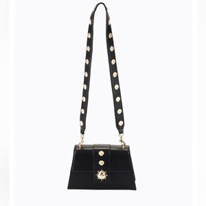 Poppy Lissiman Tamarama Bag - Black Leather & Gold Shell